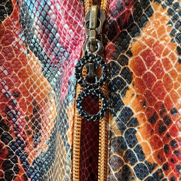 Cache Snakeskin Full Zip Sheath Dress - Picture 4 of 5